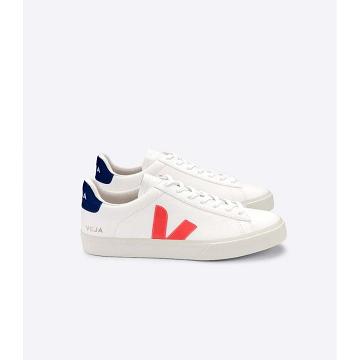 Veja CAMPO CHROMEFREE Women's Low Tops Sneakers White/Orange/Blue | CA 601PJJ